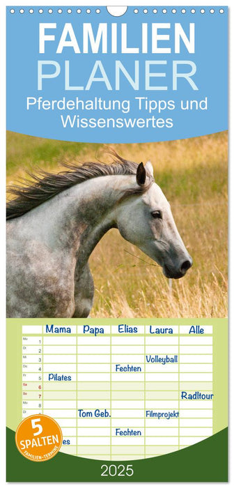 Pferdehaltung Tipps und Wissenswertes (CALVENDO Familienplaner 2025)