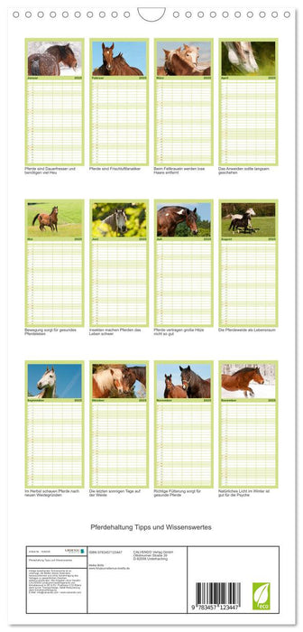 Pferdehaltung Tipps und Wissenswertes (CALVENDO Familienplaner 2025)