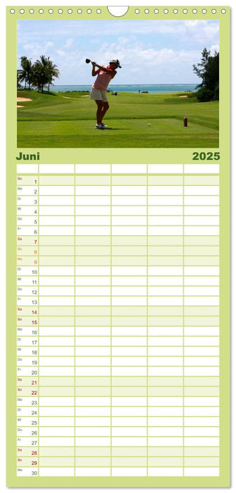 Abenteuer Golfspielen. Impressionen (CALVENDO Familienplaner 2025)