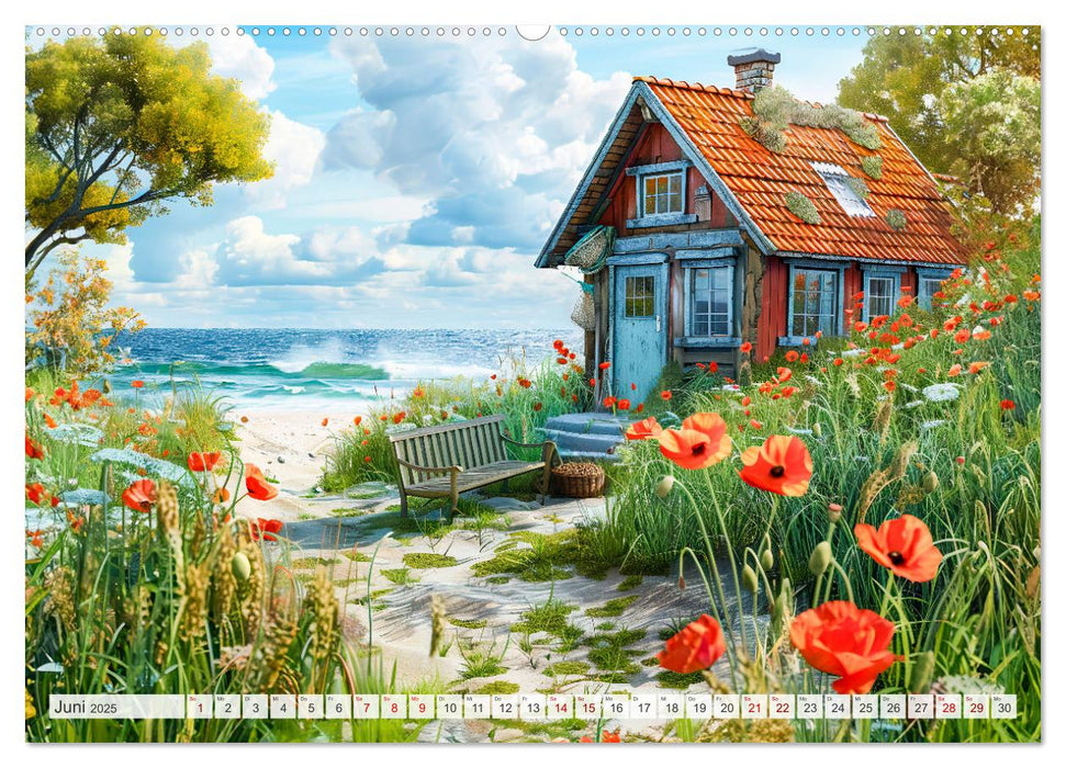 Cottages am Wasser - Malerische Rückzugsorte genießen (CALVENDO Premium Wandkalender 2025)
