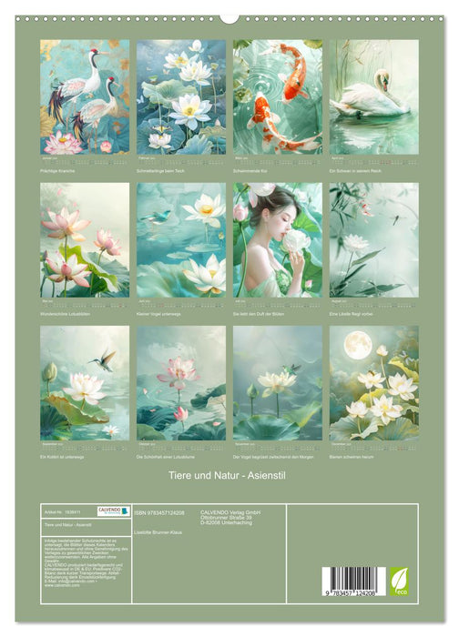 Tiere und Natur - Asienstil (CALVENDO Premium Wandkalender 2025)