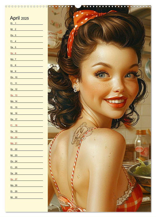 Schatz, ich hab gekocht! Sexy-lustige Pin-up-Girls in der Küche (CALVENDO Wandkalender 2025)