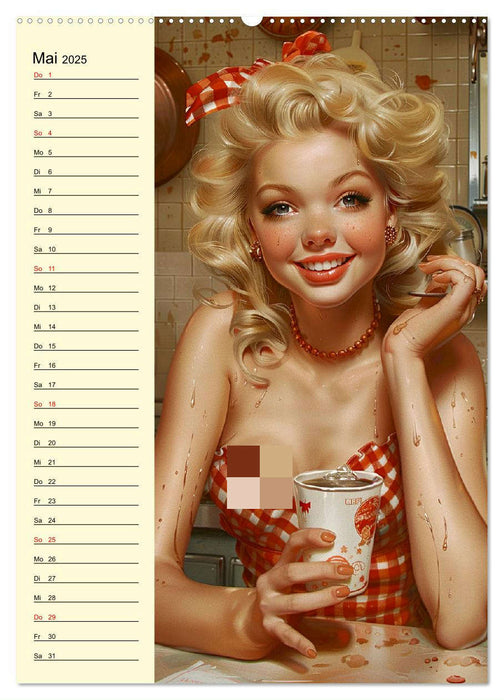Schatz, ich hab gekocht! Sexy-lustige Pin-up-Girls in der Küche (CALVENDO Wandkalender 2025)