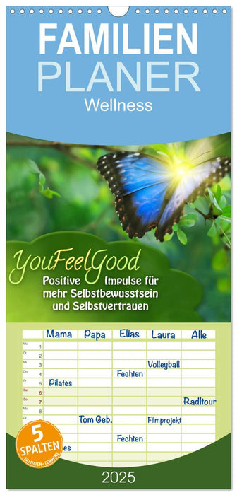 YouFeelGood - Positive Impulse für mehr Selbstbewusstsein und Selbstvertrauen (CALVENDO Familienplaner 2025)