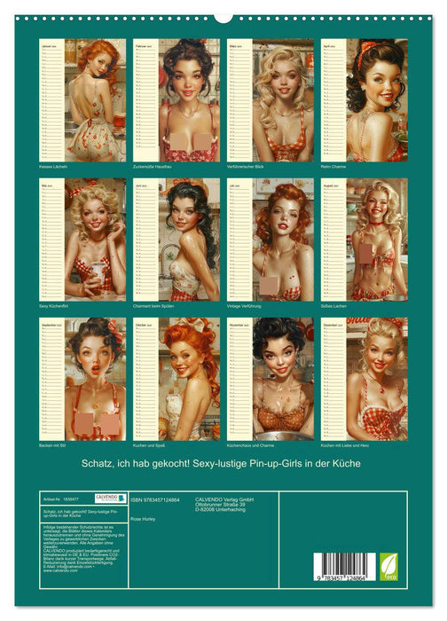 Schatz, ich hab gekocht! Sexy-lustige Pin-up-Girls in der Küche (CALVENDO Premium Wandkalender 2025)