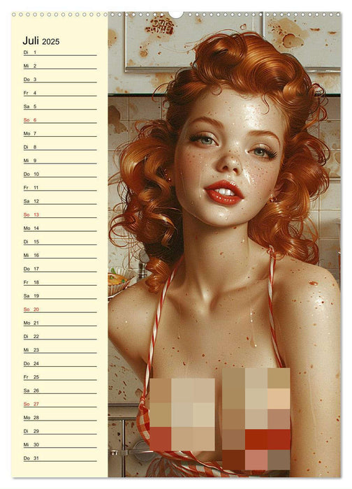 Schatz, ich hab gekocht! Sexy-lustige Pin-up-Girls in der Küche (CALVENDO Premium Wandkalender 2025)