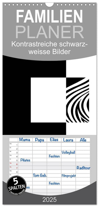 Kontrastreiche schwarz-weisse Bilder (CALVENDO Familienplaner 2025)