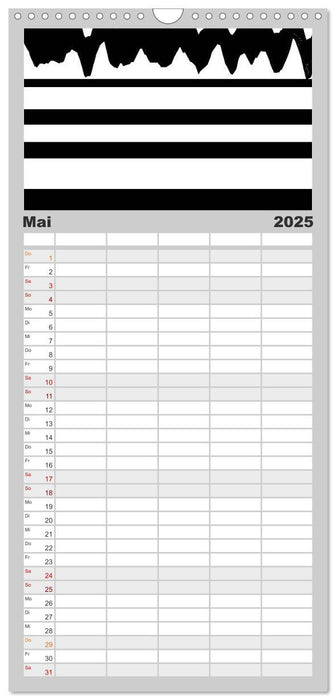 Kontrastreiche schwarz-weisse Bilder (CALVENDO Familienplaner 2025)