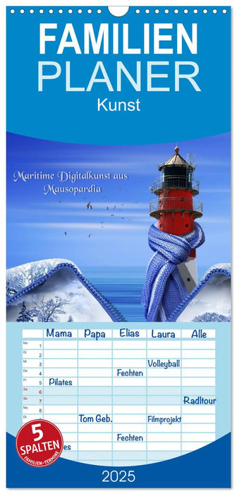 Maritime Digitalkunst aus Mausopardia (CALVENDO Familienplaner 2025)