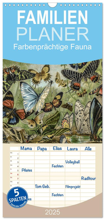 Farbenprächtige Fauna. Fische, Vögel, Schmetterlinge in Grafiken des 19 Jahrhunderts (CALVENDO Familienplaner 2025)