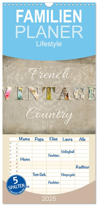 French Vintage Country (CALVENDO Familienplaner 2025)