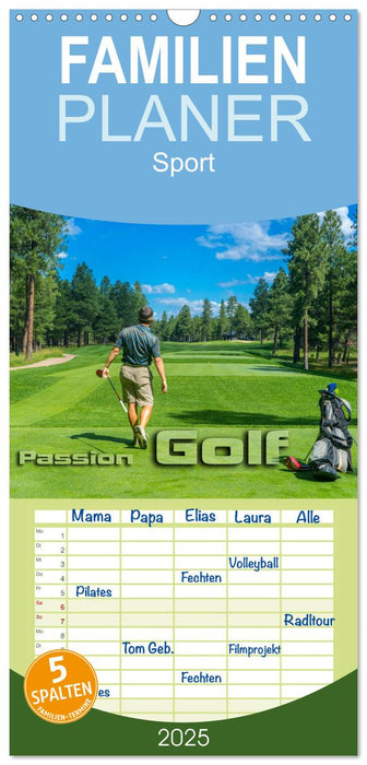 Passion Golf (CALVENDO Familienplaner 2025)