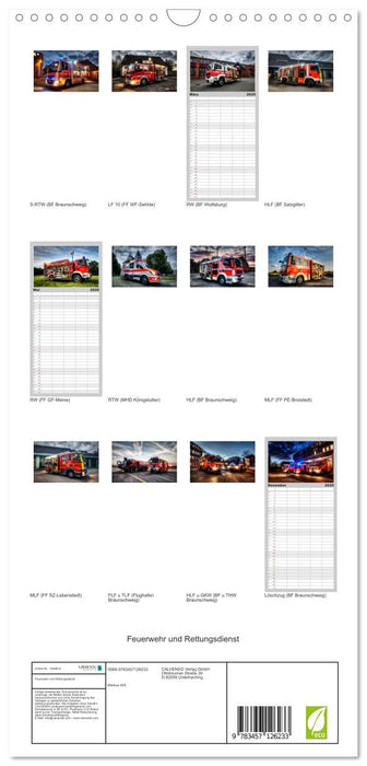 Feuerwehr und Rettungsdienst (CALVENDO Familienplaner 2025)