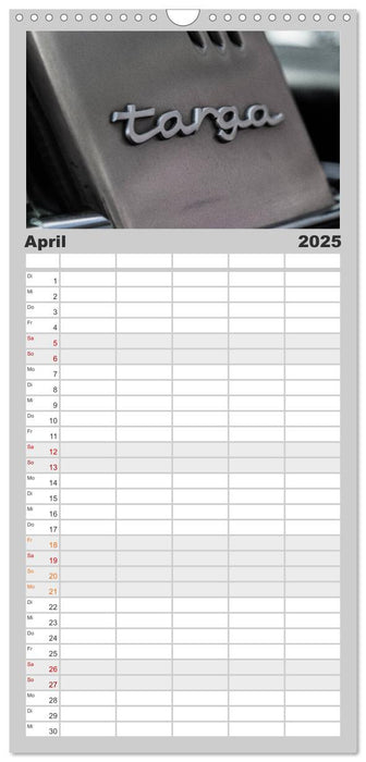 Heiligs Blechle - Porsche-Ikonen im Detail (CALVENDO Familienplaner 2025)