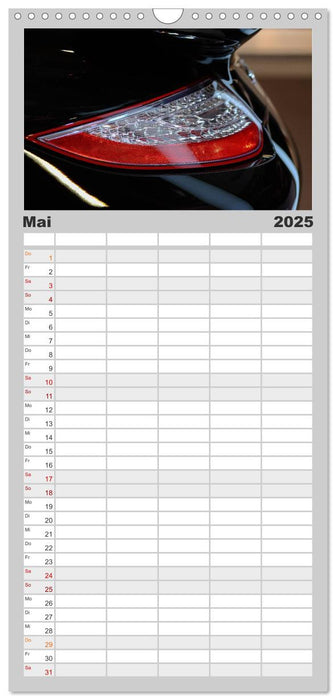 Heiligs Blechle - Porsche-Ikonen im Detail (CALVENDO Familienplaner 2025)