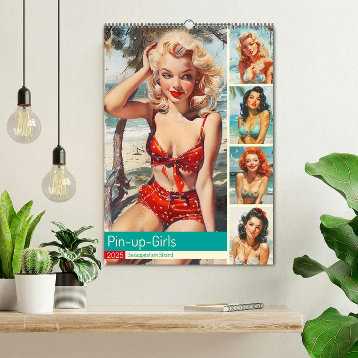 Pin-up-Girls. Sexappeal am Strand (CALVENDO Wandkalender 2025)