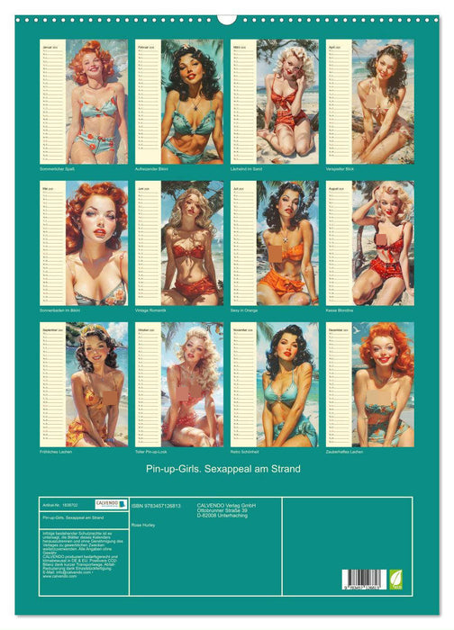 Pin-up-Girls. Sexappeal am Strand (CALVENDO Wandkalender 2025)