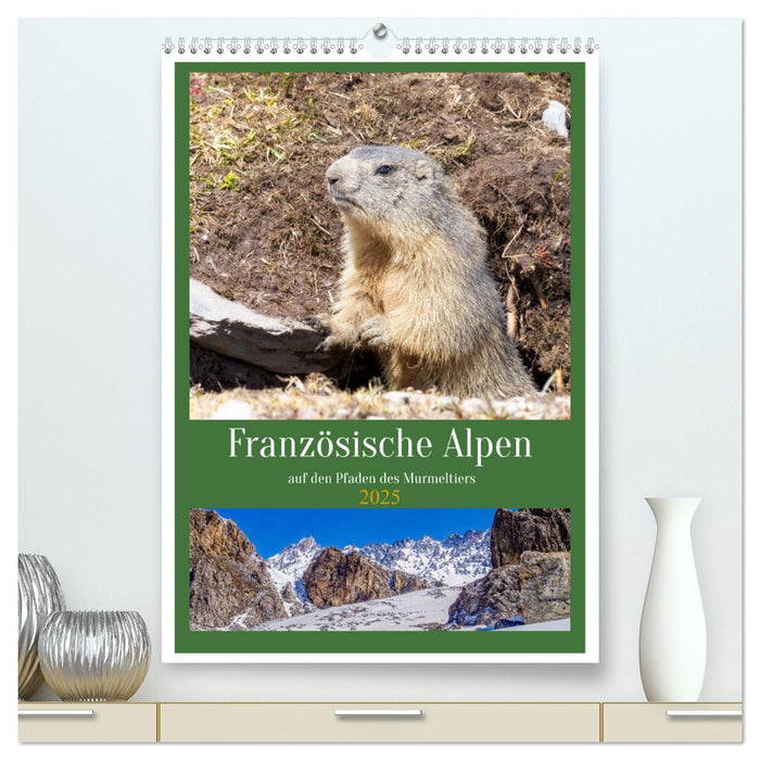 Französische Alpen, auf den Pfaden des Murmeltiers (CALVENDO Premium Wandkalender 2025)