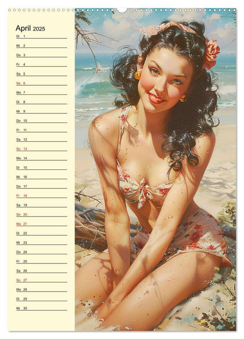 Pin-up-Girls. Sexappeal am Strand (CALVENDO Premium Wandkalender 2025)