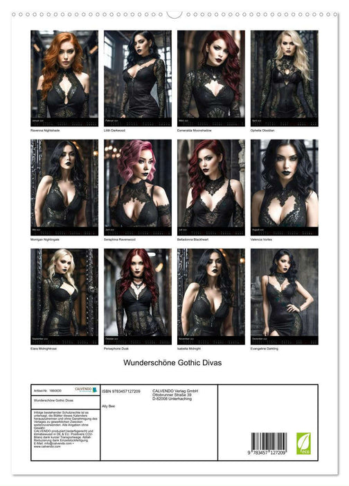 Wunderschöne Gothic Divas (CALVENDO Premium Wandkalender 2025)