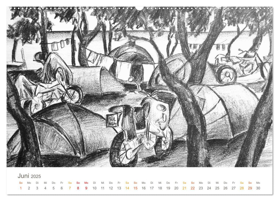 Passion Motorradfahren - Skizzen von der Freiheit auf dem Motorrad (CALVENDO Wandkalender 2025)