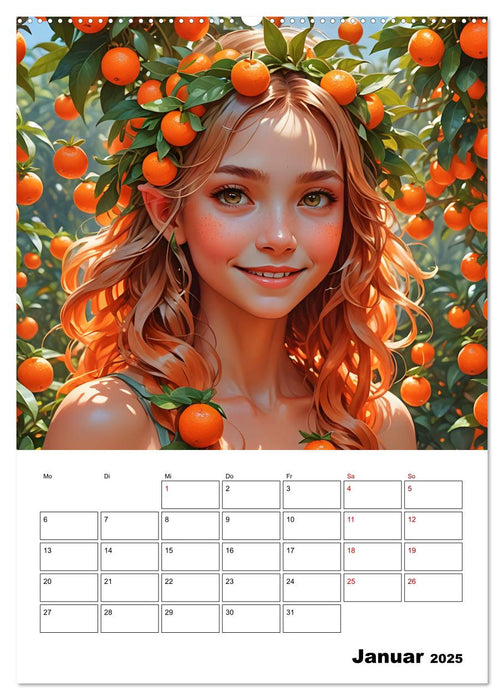 Fruchtiger Elfenzauber (CALVENDO Premium Wandkalender 2025)