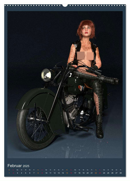 Hot Girls and Bikes (CALVENDO Wandkalender 2025)