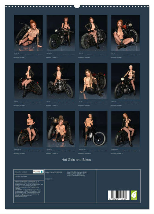 Hot Girls and Bikes (CALVENDO Premium Wandkalender 2025)