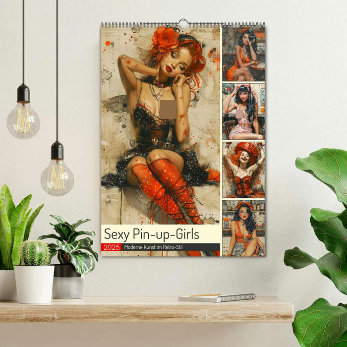 Sexy Pin-up-Girls. Moderne Kunst im Retro-Stil (CALVENDO Wandkalender 2025)