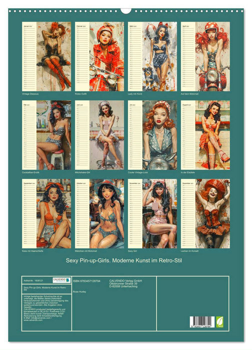 Sexy Pin-up-Girls. Moderne Kunst im Retro-Stil (CALVENDO Wandkalender 2025)