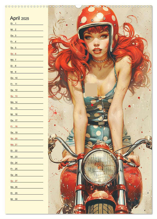 Sexy Pin-up-Girls. Moderne Kunst im Retro-Stil (CALVENDO Wandkalender 2025)