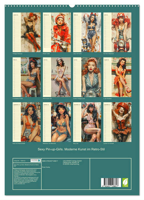 Sexy Pin-up-Girls. Moderne Kunst im Retro-Stil (CALVENDO Premium Wandkalender 2025)