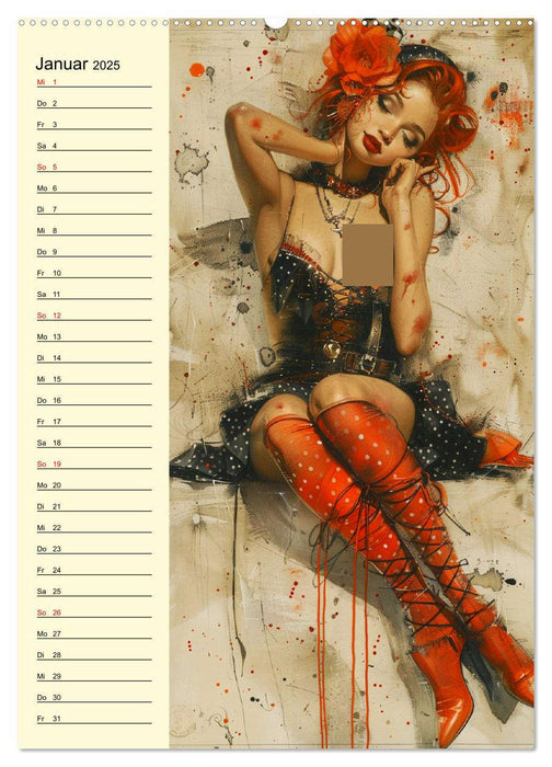 Sexy Pin-up-Girls. Moderne Kunst im Retro-Stil (CALVENDO Premium Wandkalender 2025)