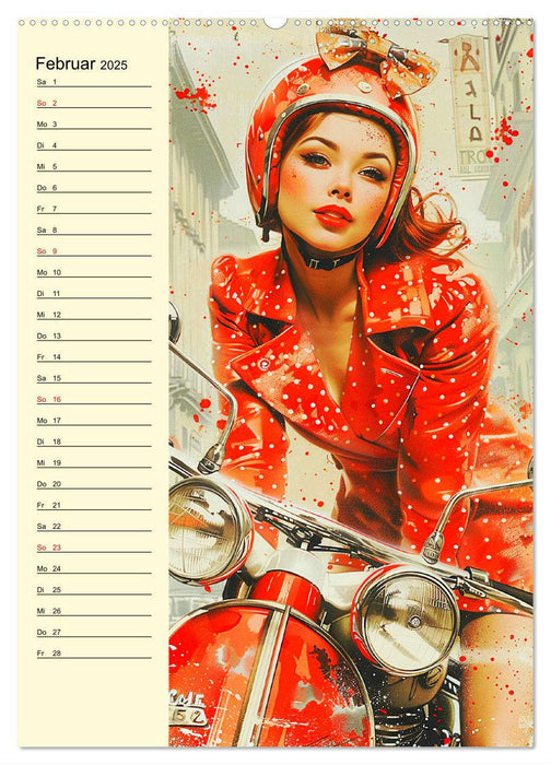 Sexy Pin-up-Girls. Moderne Kunst im Retro-Stil (CALVENDO Premium Wandkalender 2025)