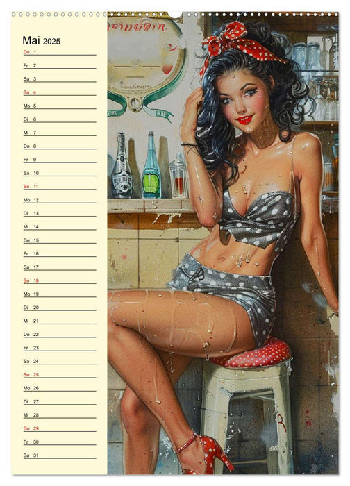 Sexy Pin-up-Girls. Moderne Kunst im Retro-Stil (CALVENDO Premium Wandkalender 2025)