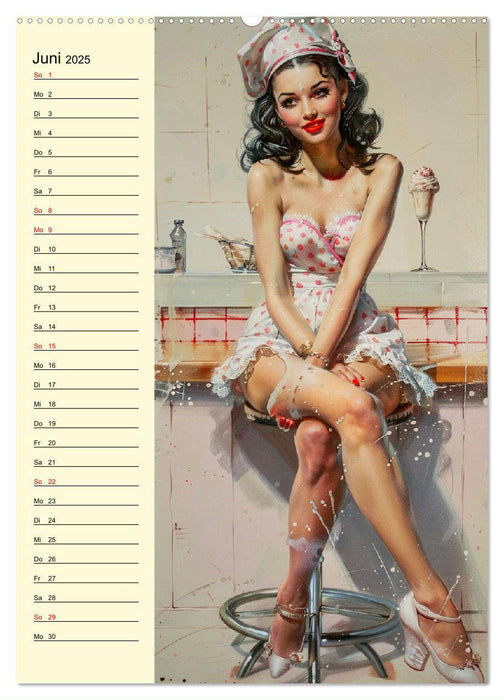 Sexy Pin-up-Girls. Moderne Kunst im Retro-Stil (CALVENDO Premium Wandkalender 2025)