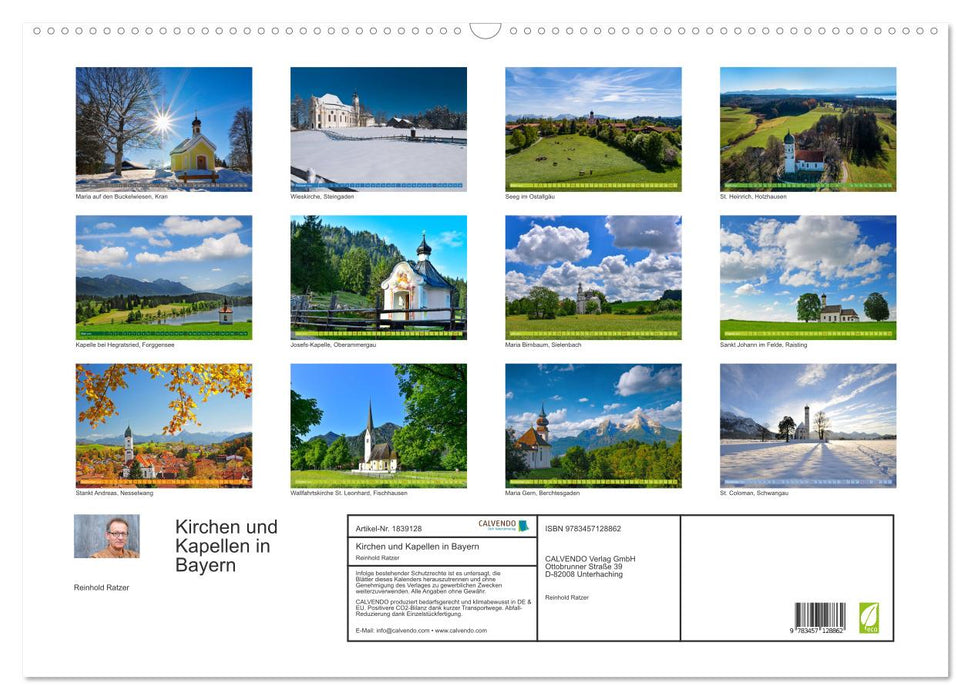 Kirchen und Kapellen in Bayern (CALVENDO Wandkalender 2025)