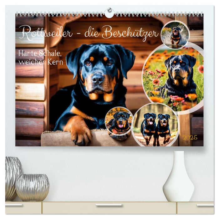 Rottweiler - die Beschützer (CALVENDO Premium Wandkalender 2025)