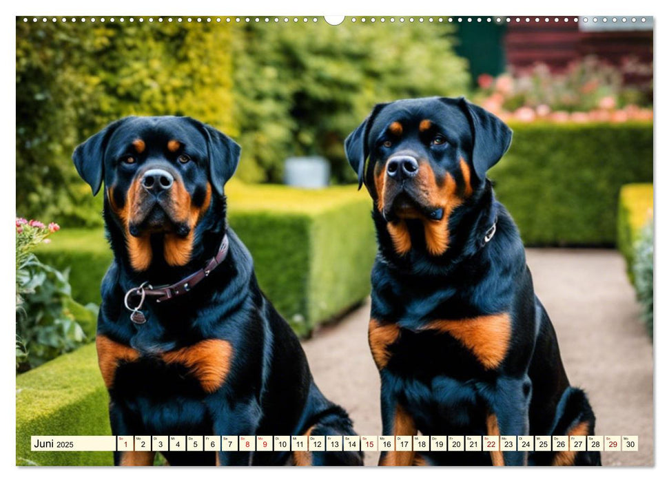 Rottweiler - die Beschützer (CALVENDO Premium Wandkalender 2025)