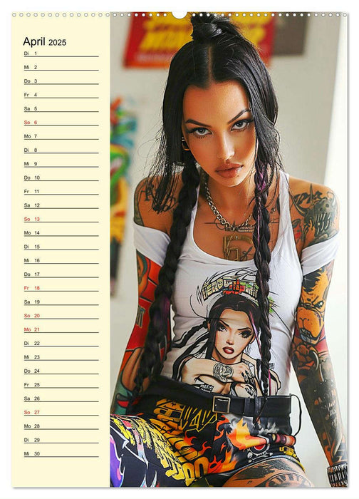 Coole Tatoo-Girls. Hübsch, modern und selbstbewusst (CALVENDO Wandkalender 2025)