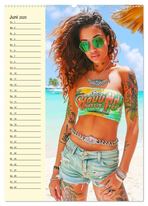 Coole Tatoo-Girls. Hübsch, modern und selbstbewusst (CALVENDO Wandkalender 2025)