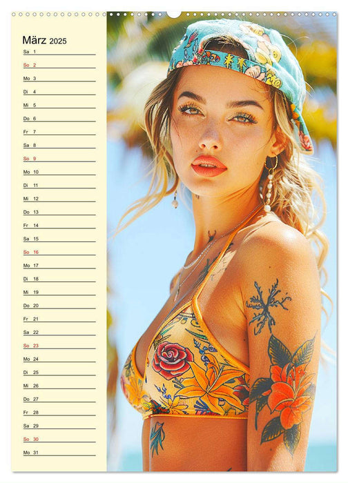 Coole Tatoo-Girls. Hübsch, modern und selbstbewusst (CALVENDO Premium Wandkalender 2025)