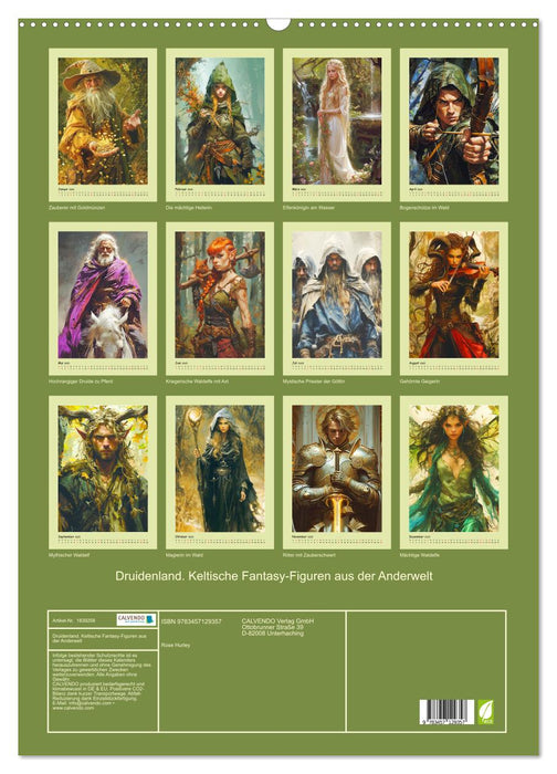 Druidenland. Keltische Fantasy-Figuren aus der Anderwelt (CALVENDO Wandkalender 2025)