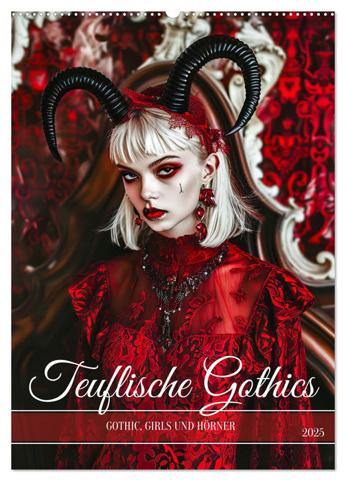Teuflische Gothics - Gothic, Girls und Hörner (CALVENDO Wandkalender 2025)