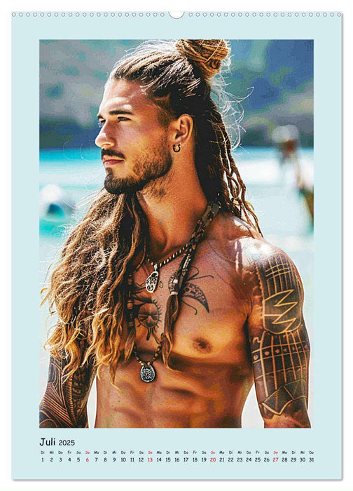 Tatoo-Boys. Coole Jungs am Meer (CALVENDO Premium Wandkalender 2025)