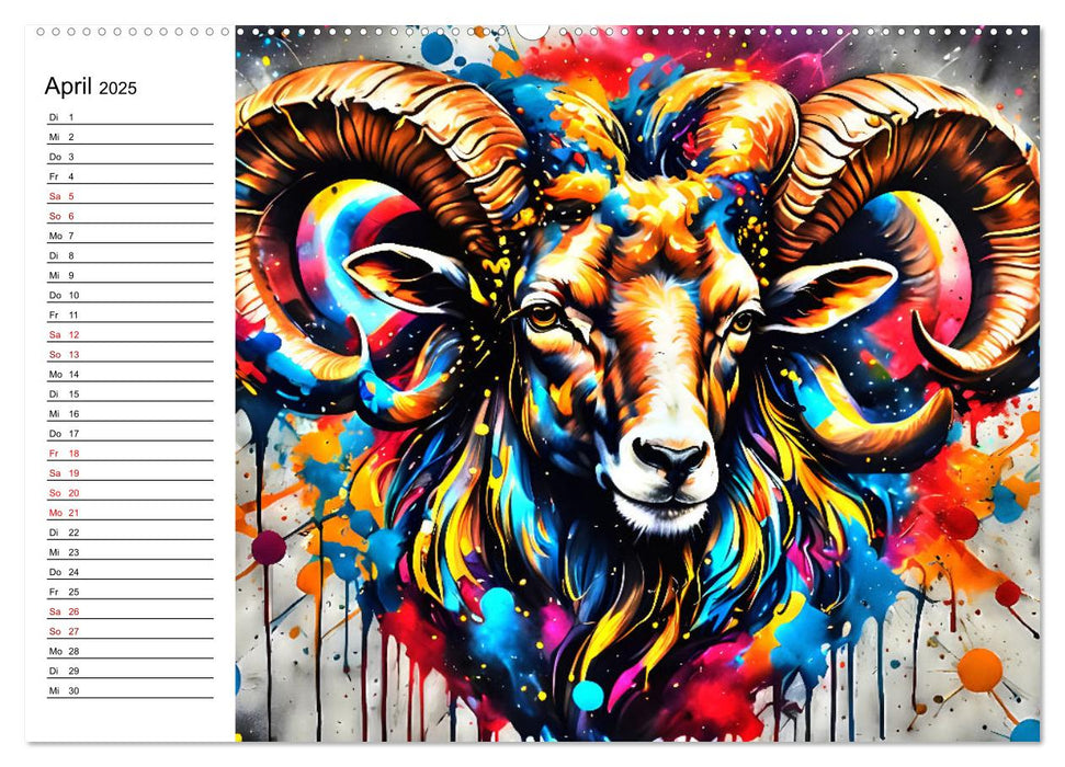 Street Art Sternzeichen (CALVENDO Premium Wandkalender 2025)