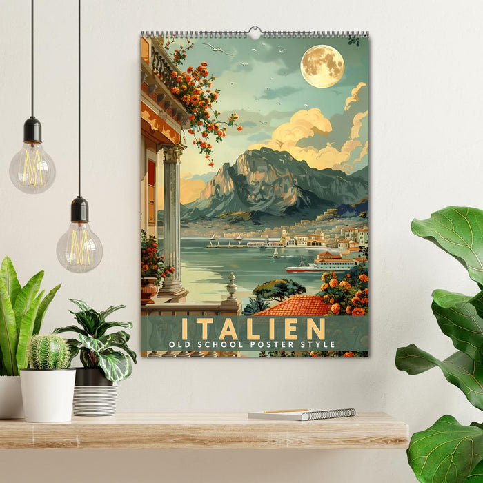 Italien - Old School Poster Style (CALVENDO Wandkalender 2025)