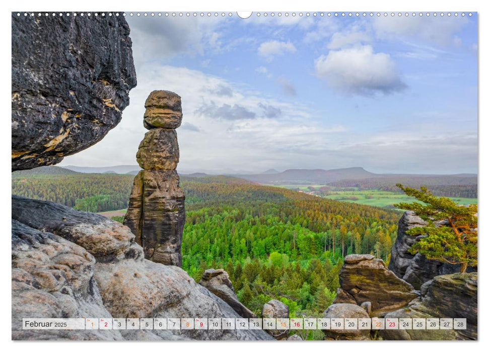 Sächsische Schweiz - Wandern durch das Elbsandsteingebirge (CALVENDO Wandkalender 2025)