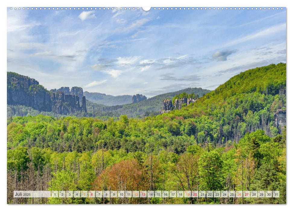 Sächsische Schweiz - Wandern durch das Elbsandsteingebirge (CALVENDO Premium Wandkalender 2025)