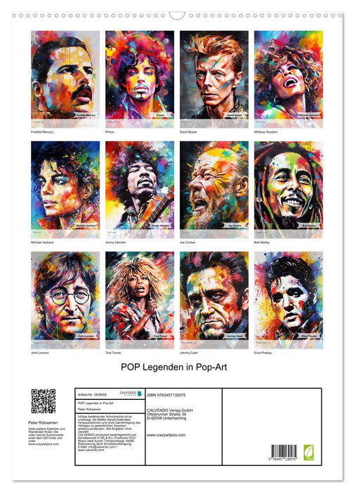 POP Legenden in Pop-Art (CALVENDO Wandkalender 2025)